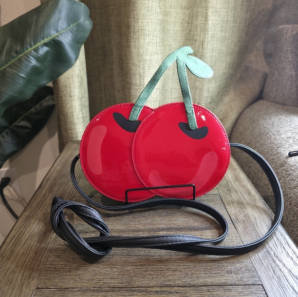 Handbags - Cherry Crossbody Bag in Red with Green Stem